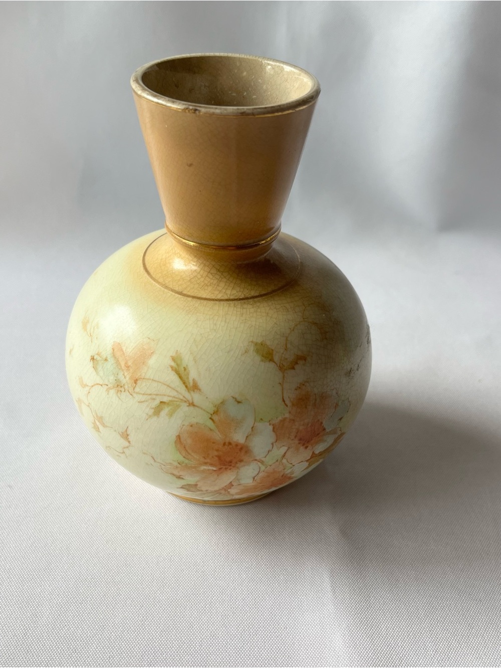 Antique Floral Vase With Painted Florals